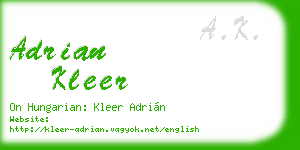 adrian kleer business card